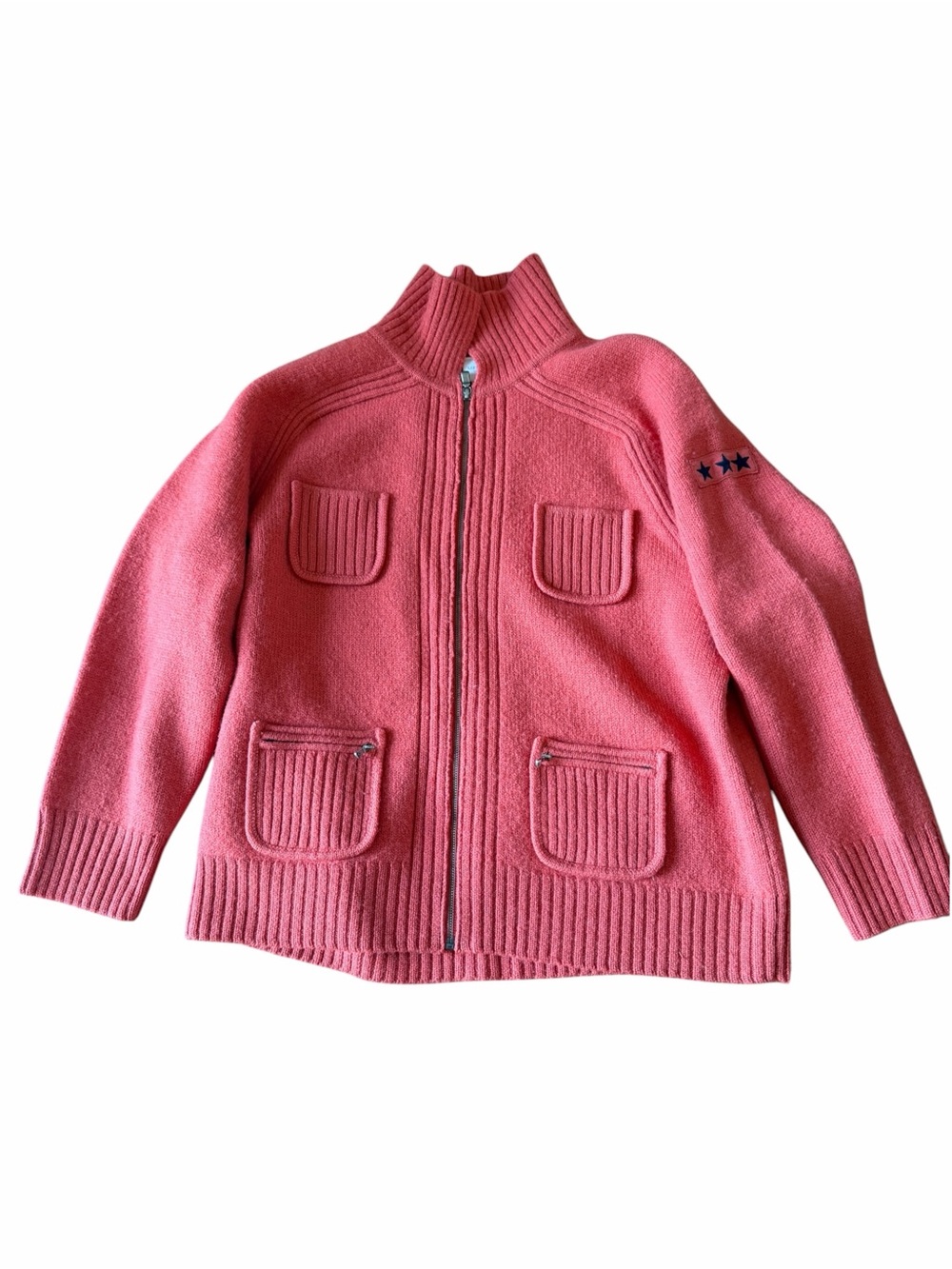 Vintage 90s Liz Claiborne Lizwear 100% Wool Zip Sweater